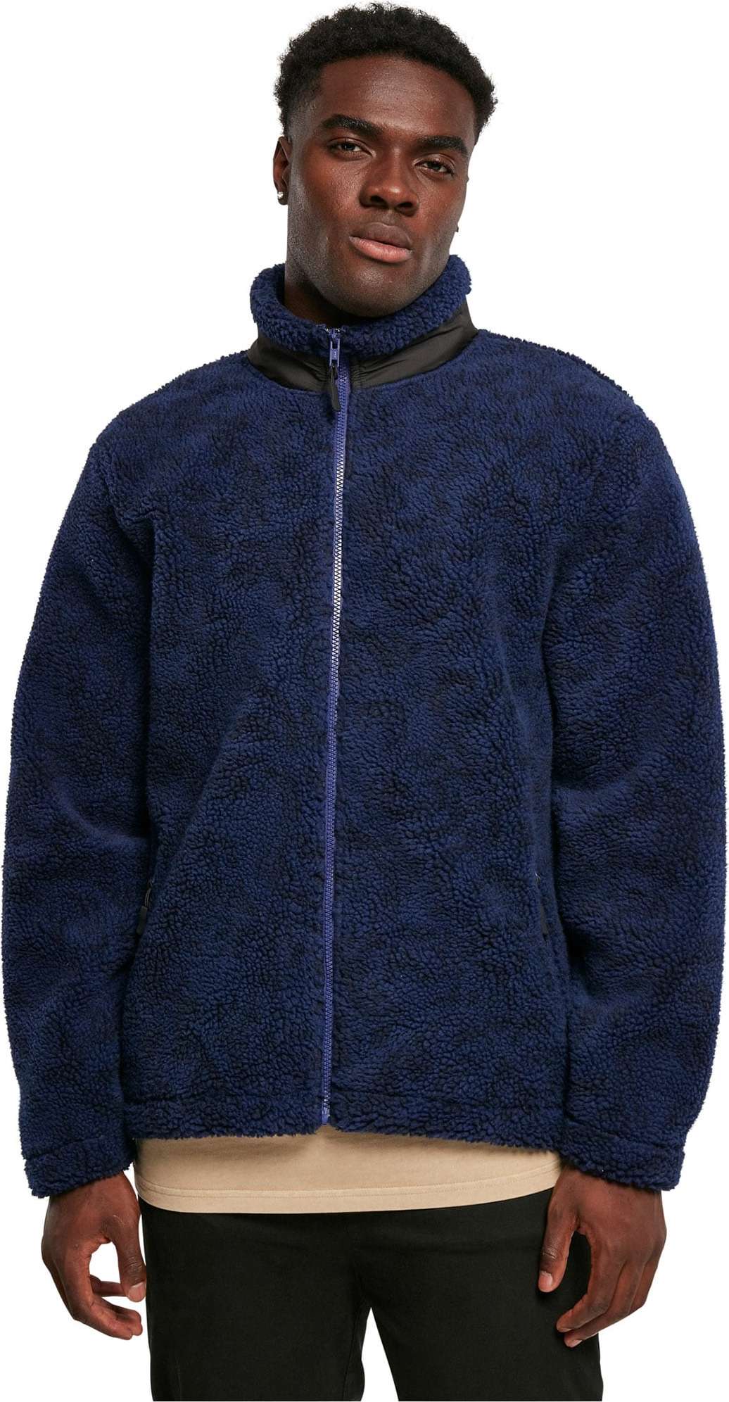 Přechodná bunda Urban Classics námořnická modř / černá