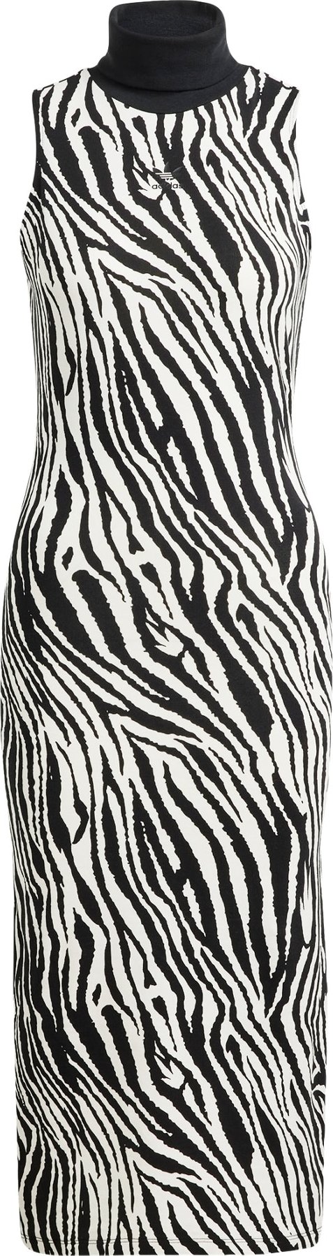 Šaty 'Allover Zebra Animal Print' adidas Originals černá / bílá