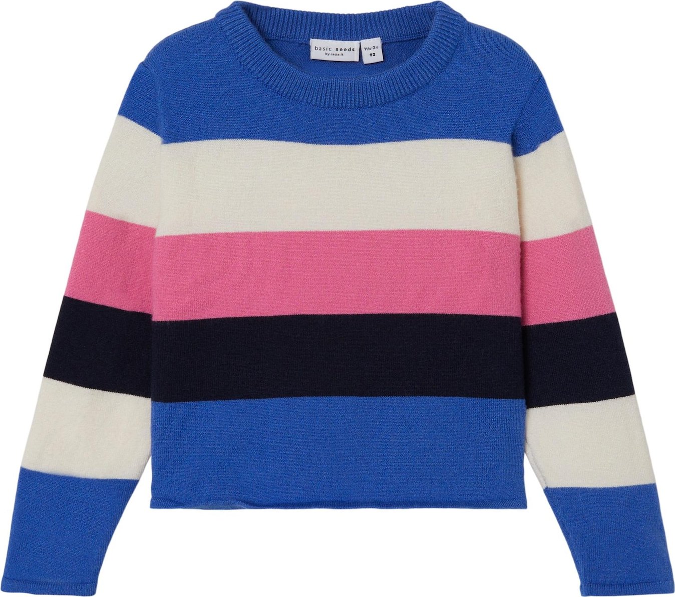 Svetr 'VAJSA' name it královská modrá / světle růžová / černá / offwhite