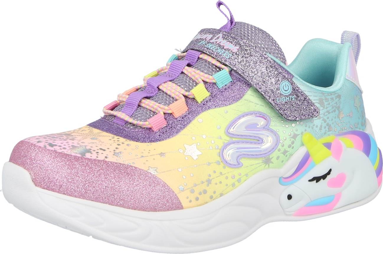 Tenisky 'Unicorn Dreams' Skechers tyrkysová / světle žlutá / světle fialová / růžová