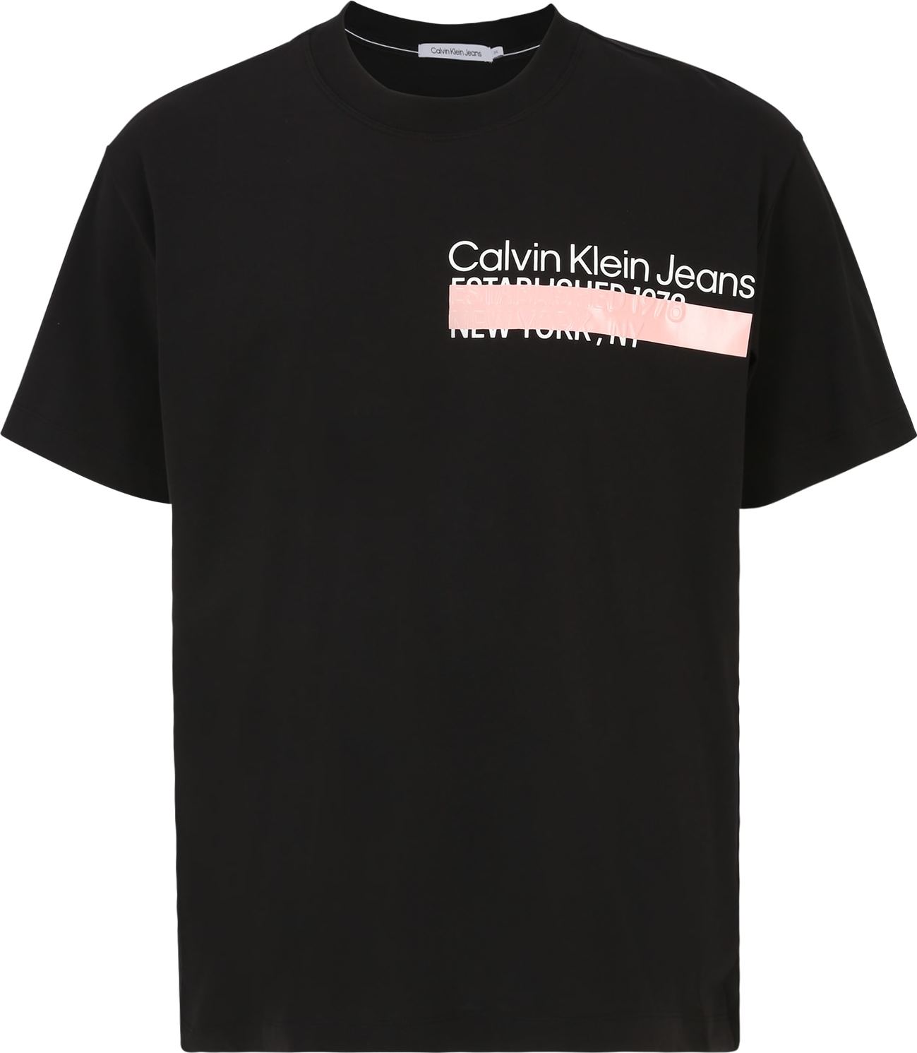 Tričko Calvin Klein Jeans Plus růžová / černá / bílá