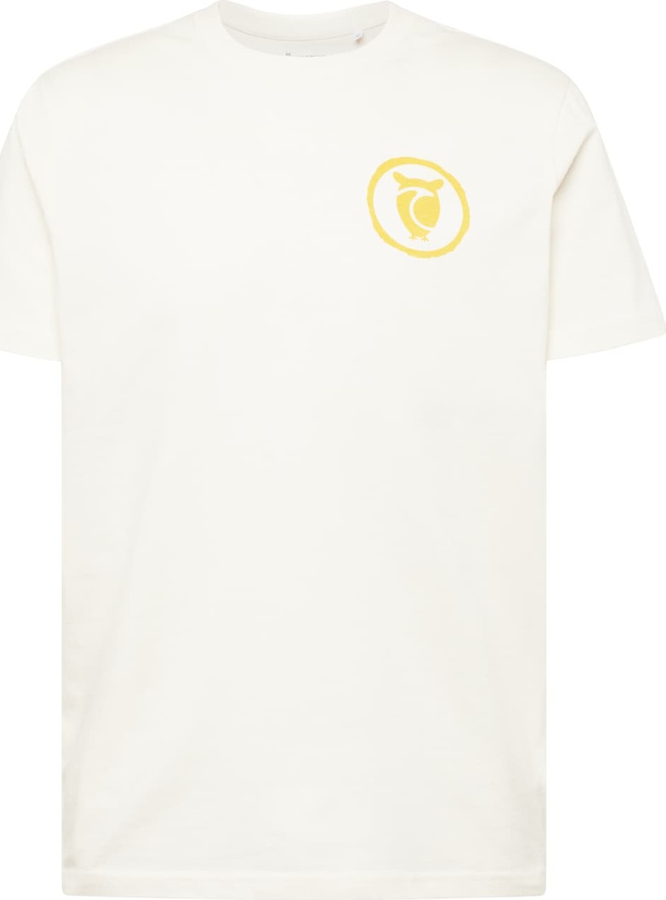 Tričko KnowledgeCotton Apparel limone / bílá