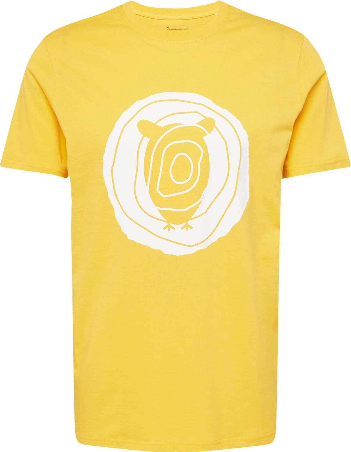 Tričko KnowledgeCotton Apparel šafrán / bílá
