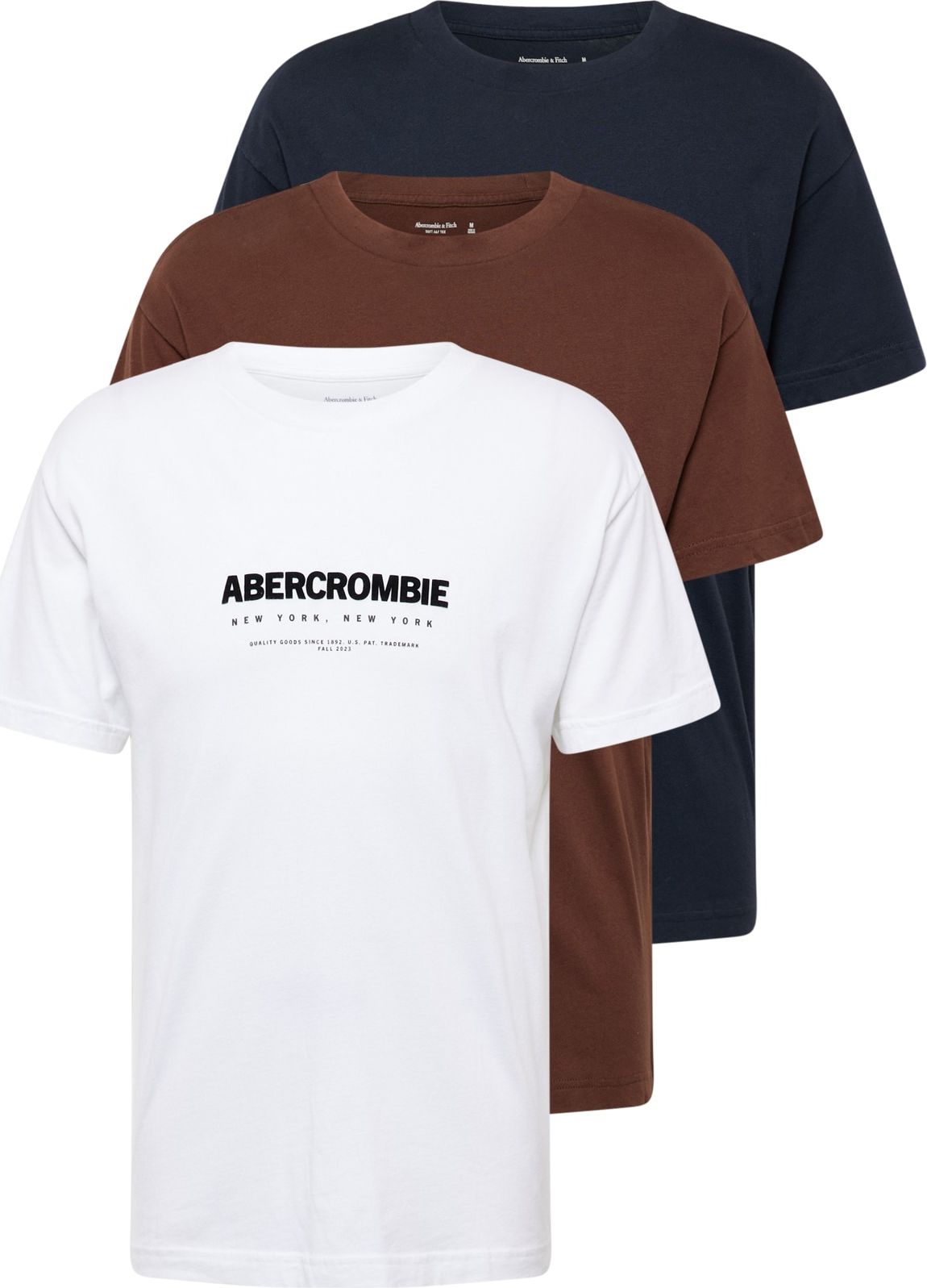 Tričko Abercrombie & Fitch námořnická modř / čokoládová / černá / bílá