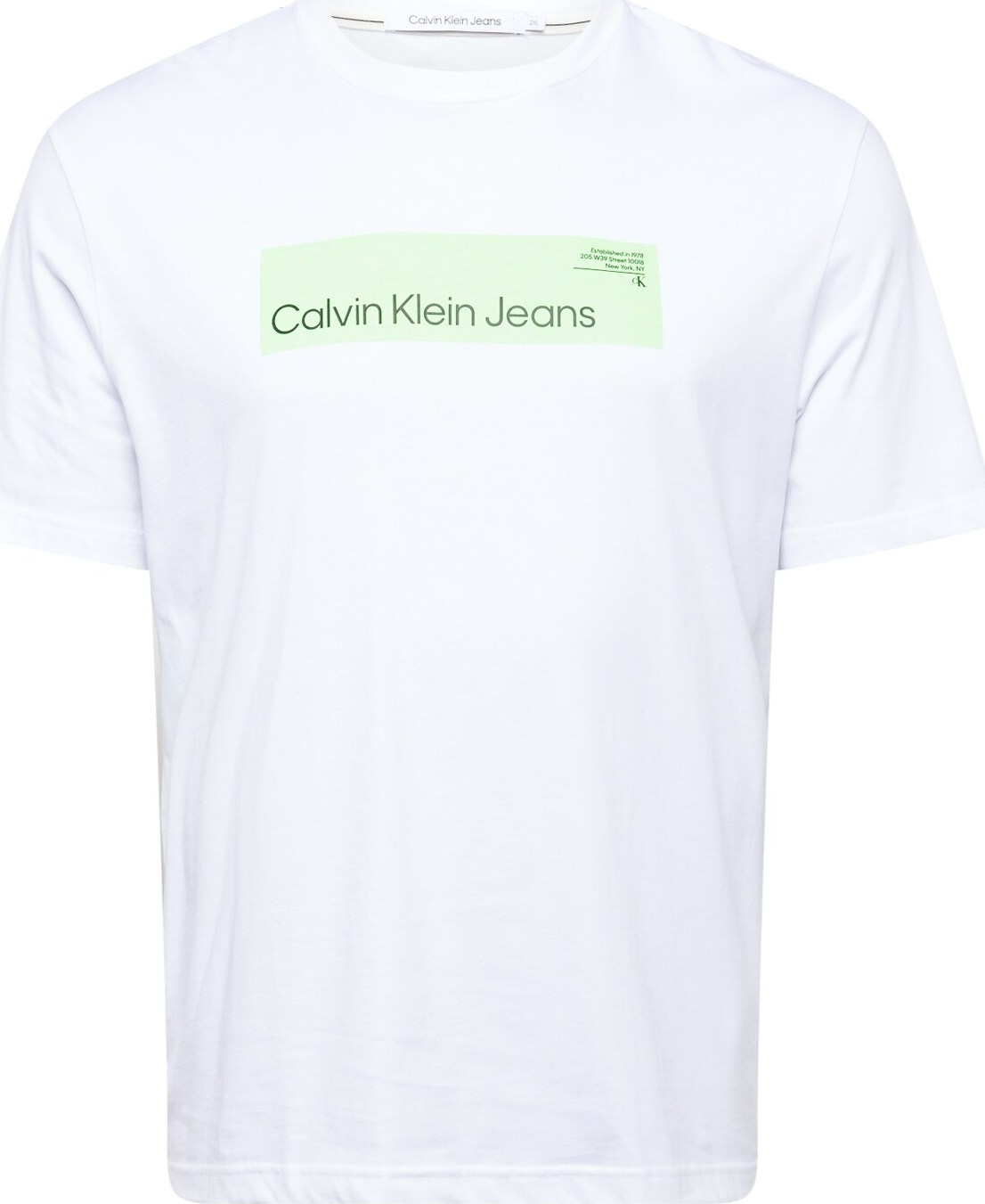 Tričko Calvin Klein Jeans Plus světle zelená / bílá