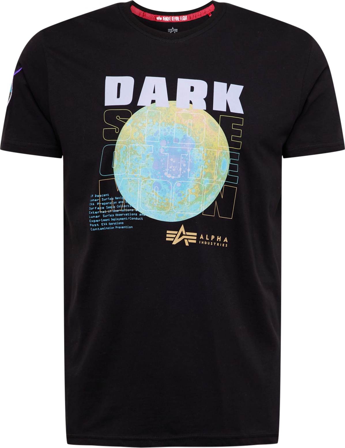 Tričko 'Dark Side' alpha industries světlemodrá / hořčicová / světle šedá / černá