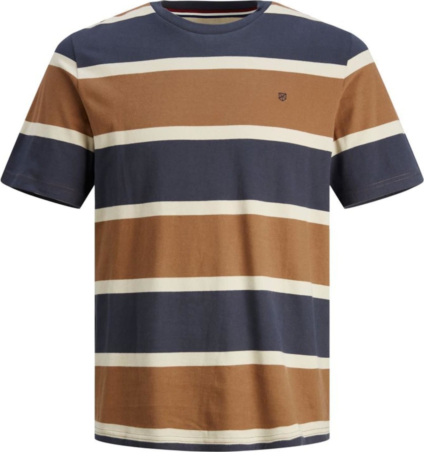 Tričko 'HENRY' jack & jones béžová / modrá / hnědá