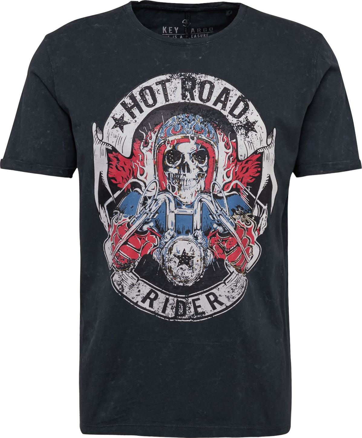 Tričko 'HOT ROAD' Key Largo modrá / šedá / červená / černá