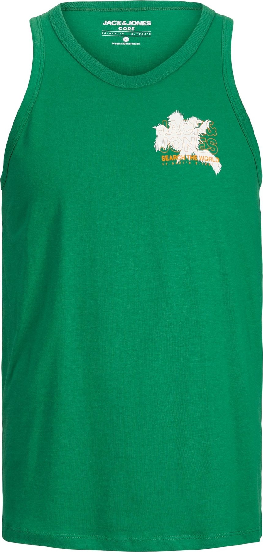 Tričko 'MARINA' jack & jones trávově zelená / oranžová / bílá