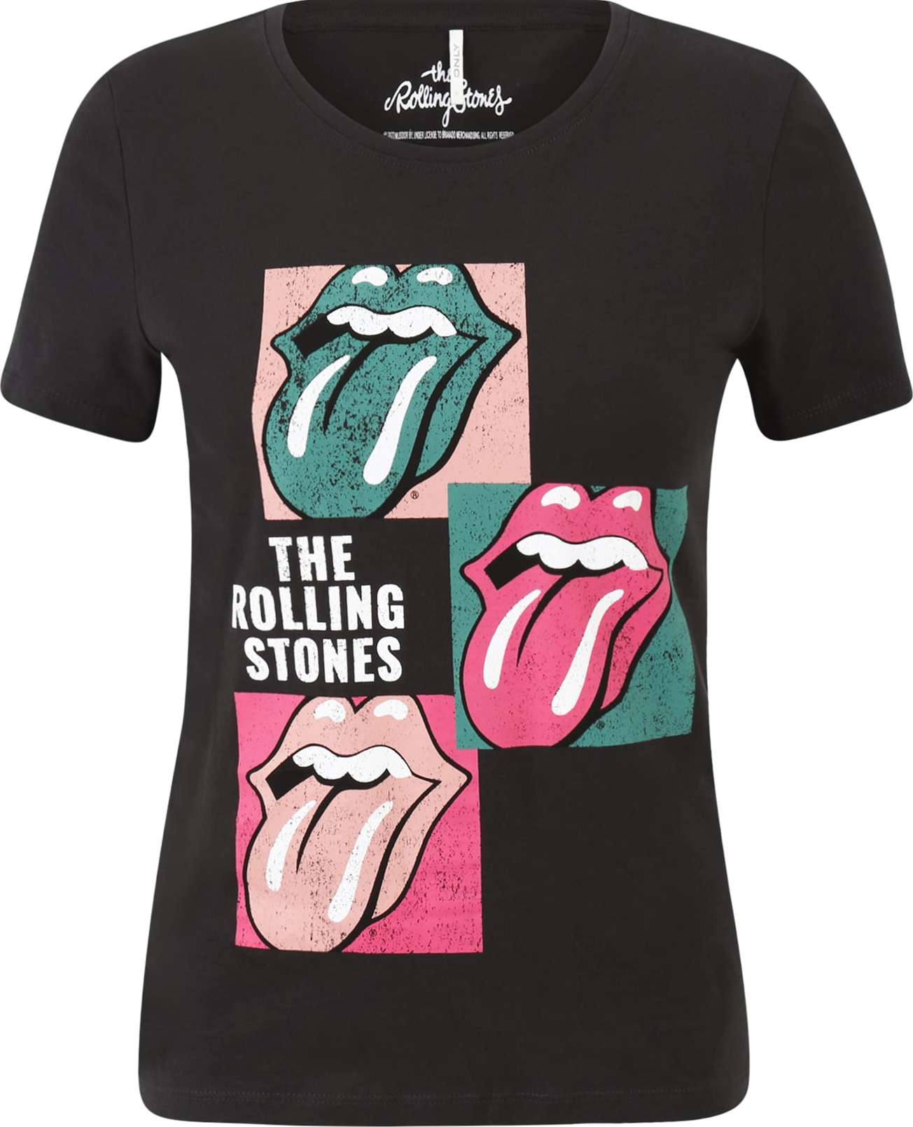 Tričko 'ROLLING STONES' Only tmavě šedá / zelená / pink
