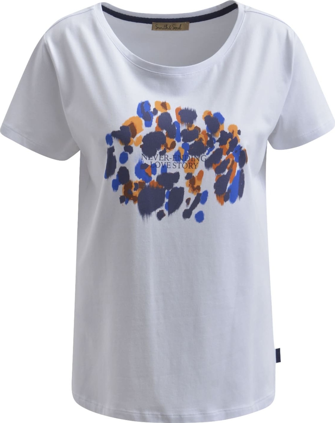 Tričko Smith&Soul modrá / marine modrá / oranžová / bílá