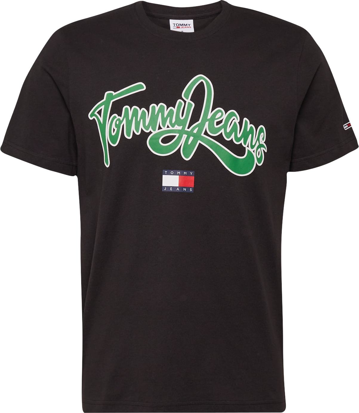 Tričko Tommy Jeans zelená / červená / černá / bílá