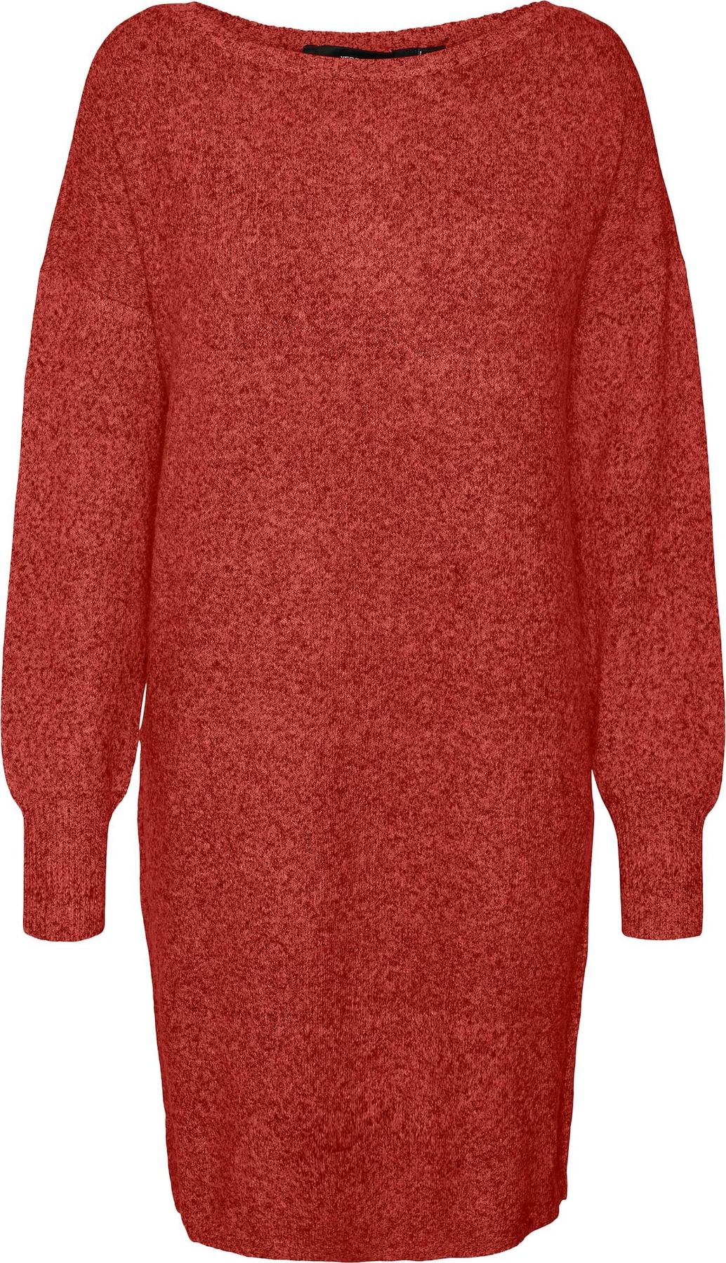 Úpletové šaty 'DOFFY' Vero Moda červený melír