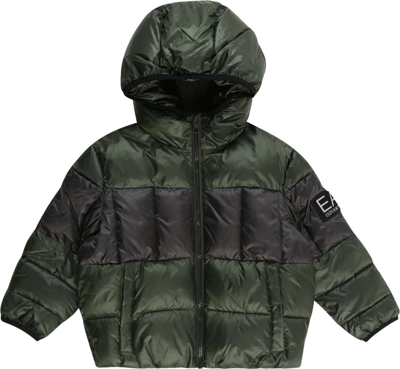 Zimní bunda EA7 Emporio Armani khaki / černá