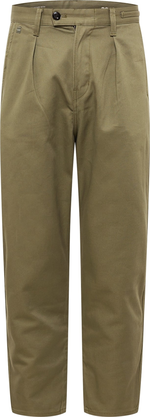 Kalhoty se sklady v pase G-Star Raw olivová