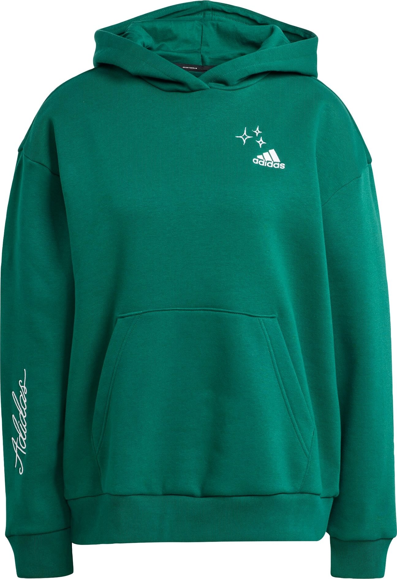 Sportovní mikina 'Scribble Embroidery Fleece' ADIDAS SPORTSWEAR zelená / bílá