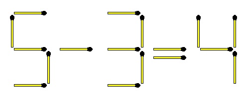 Tændstikligningen 5-3=4