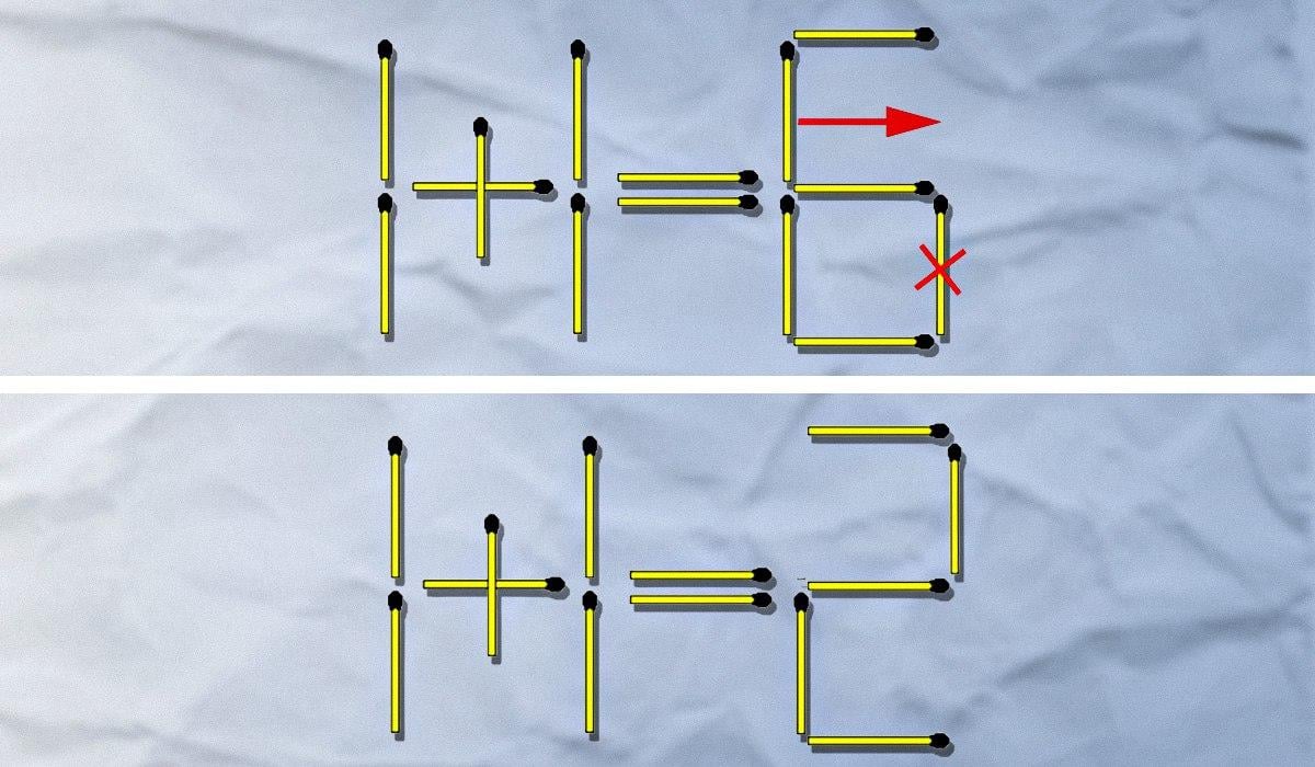 Den ene tændstik skal smides væk og den anden omarrangeres: en udfordrende IQ-test