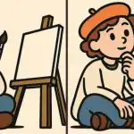 IQ-test: Du skal finde 3 forskelle i et billede af en kunstner med et lærred på 79 sekunder. IQ-test: Du skal finde 3 forskelle i et billede af