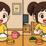 IQ-test: Find 3 forskelle på billedet af pigen ved bordet på 49 sekunder. IQ-test: Find 3 forskelle på billedet af pigen ved bordet