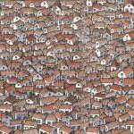 Optisk illusion: Find en skjult kat blandt husene på 30 sekunder Optisk illusion: Find en skjult kat blandt husene på 30