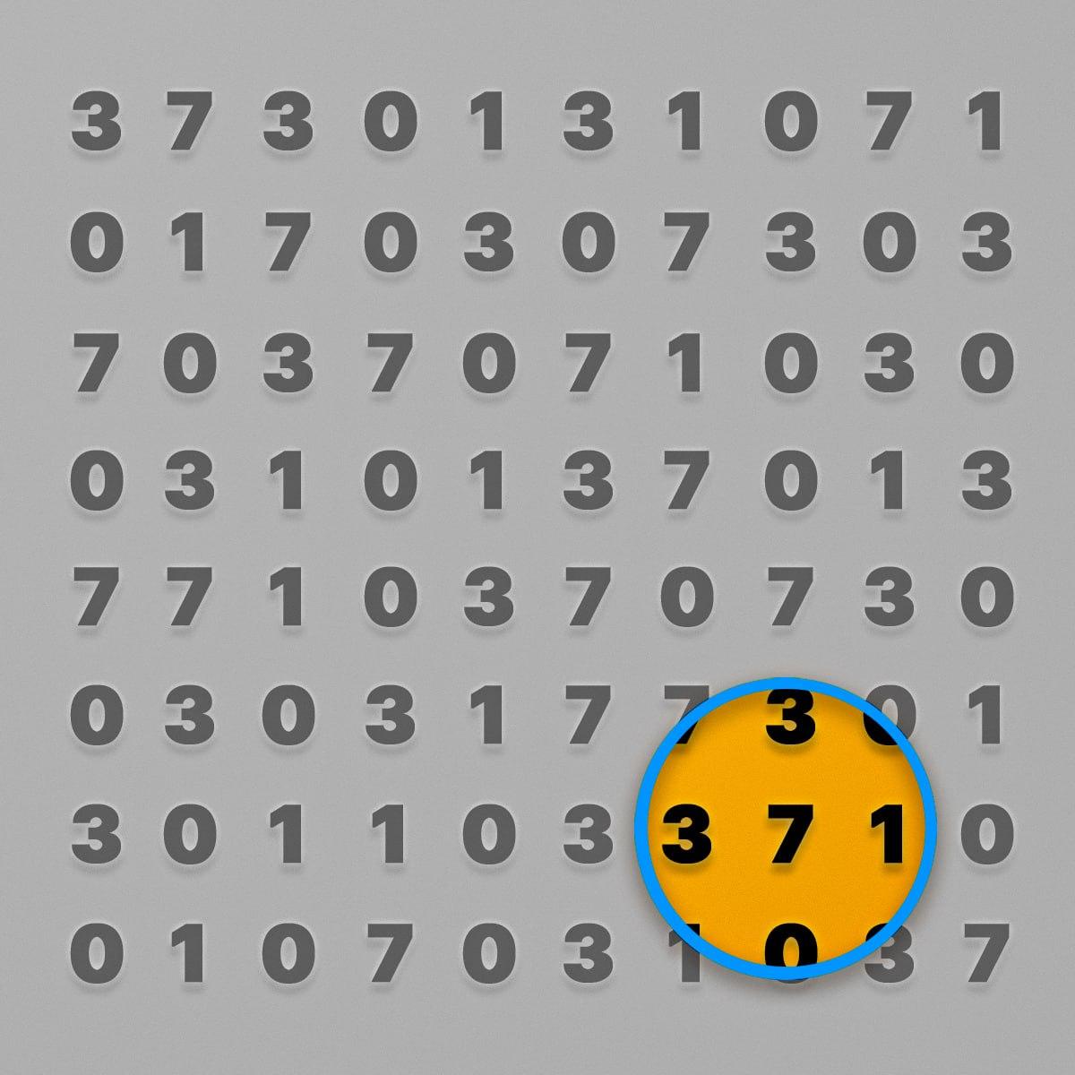 Kombinationen af tal, der skulle findes, var nær det nederste venstre hjørne af billedet / Moje-billede