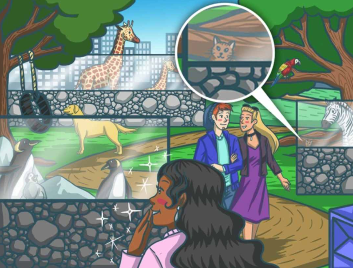 Katten på puslespillet er svær at finde hurtigt / Bright Side-tegning